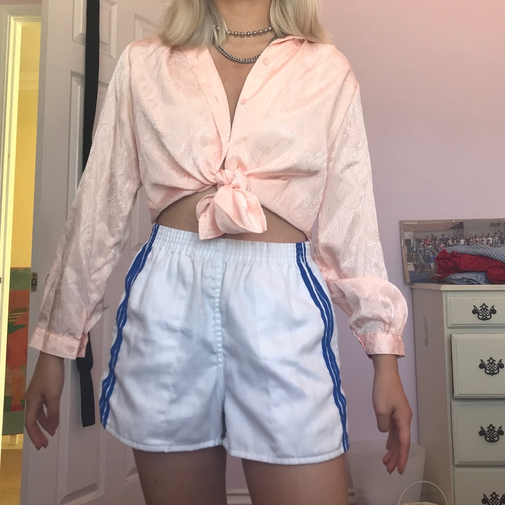 Vintage Baby Pink Silk Paisley Shirt